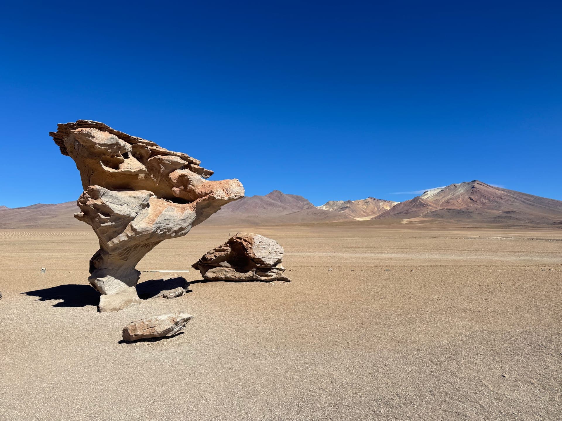 Route des lagunes: flamants roses, Arbol de Piedra et eau dans l'essence